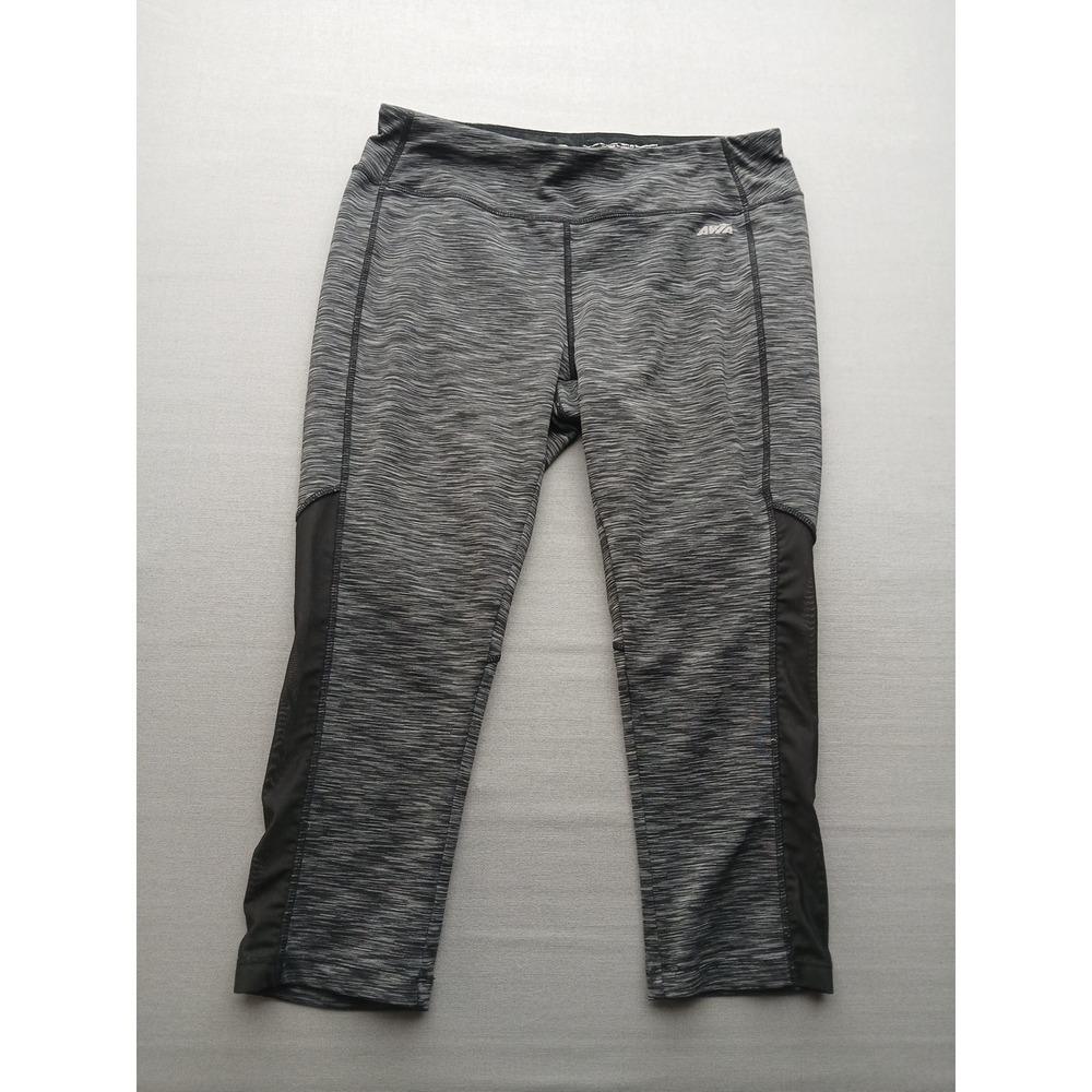 Avia‎ Leggings Womens Size M Medium Gray Black Capri Yoga Pants Compression